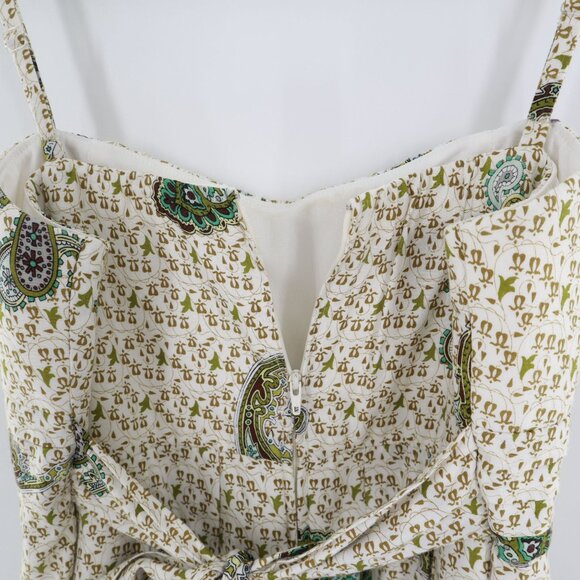 BCX Paisley Sundress Women 9 White Boho Garden Party Cruise Vacation Hippie - Picture 9 of 10